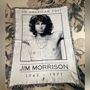Vintage Jim Morrison cotton throw blanket